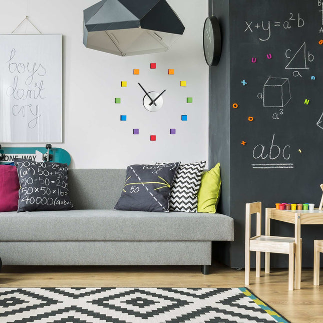 Wanduhr DIY bunt