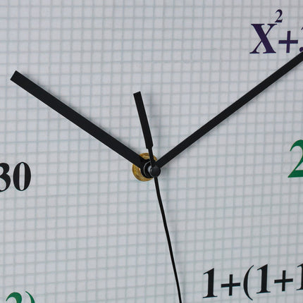 Horloge murale avec formules mathématiques