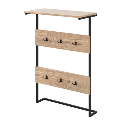 Wandgarderobe mit Ablage &amp; 6 Haken Wandregal Industrial Garderobe Kleiderstange