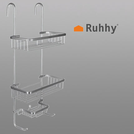 Wall-hung shower shelf - silver