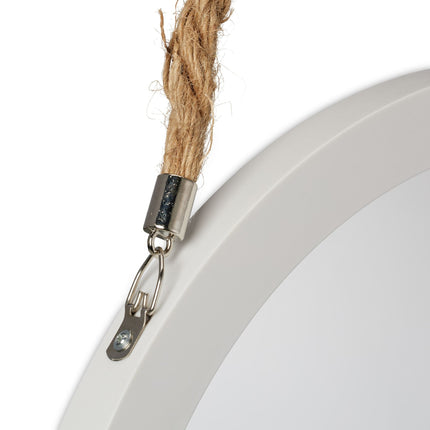 Wall mirror with rope suspension