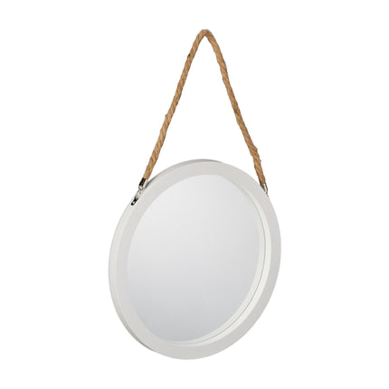 Wall mirror with rope suspension
