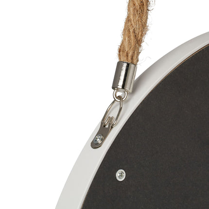 Wall mirror with rope suspension