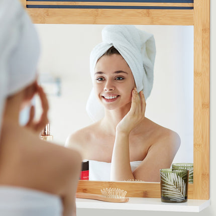 Wall mirror with shelf