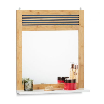 Wall mirror with shelf