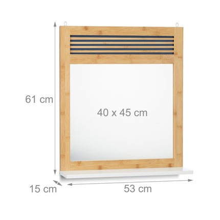 Wall mirror with shelf