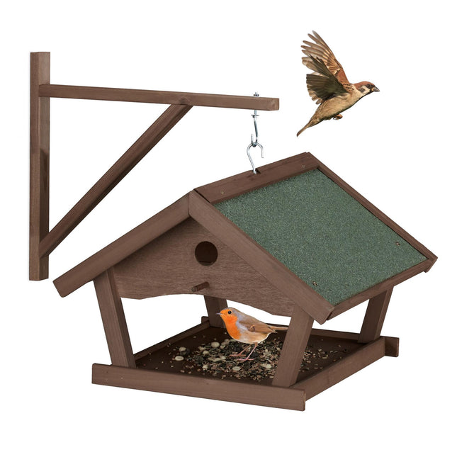 Wandmontiertes Vogelhäuschen braun
