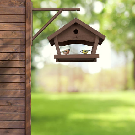 Wandmontiertes Vogelhäuschen braun