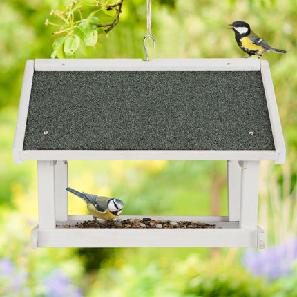 Mangeoire à oiseaux murale blanche