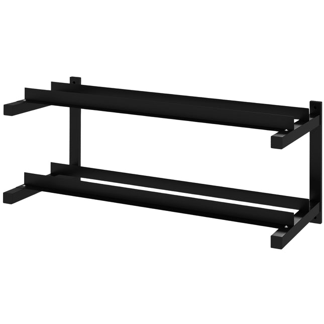 Wandmontiertes Hantelregal, 2 Ablagen, 70 kg Tragkraft