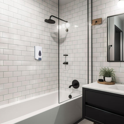 Wall mounted soap pump in a set of 2