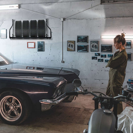 Wall-mounted tire holder