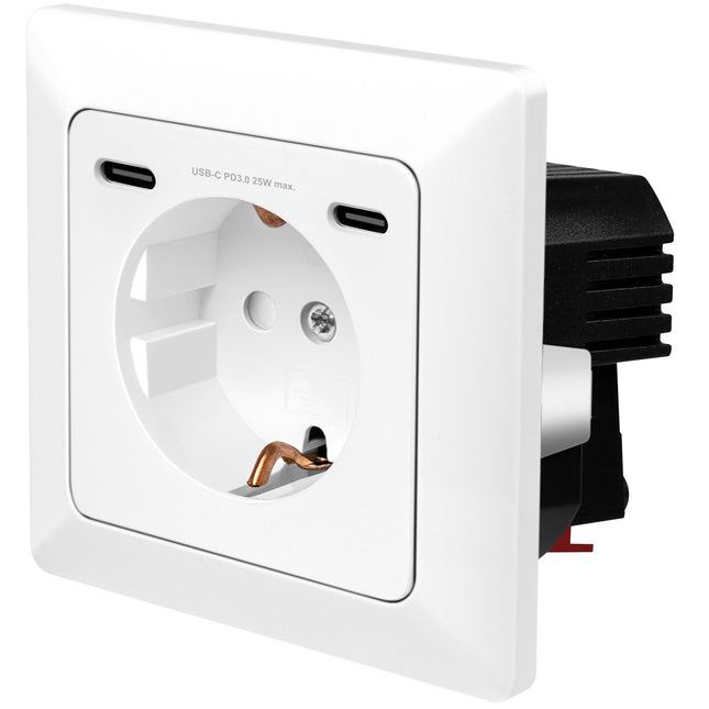 Wandsteckdose 230V mit 2xUSB-C PD 25W