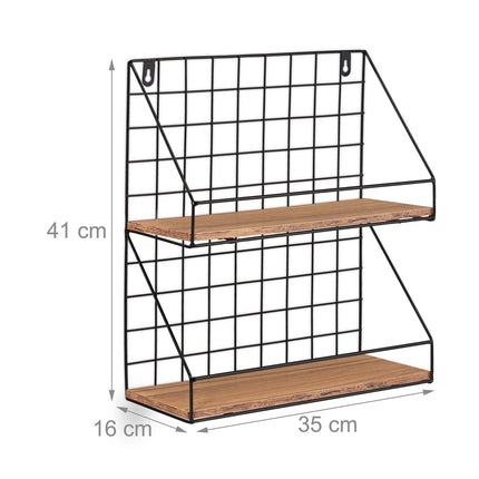 Wall shelf in industrial style 2 shelves