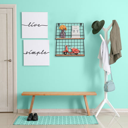 Wall shelf in industrial style 2 shelves