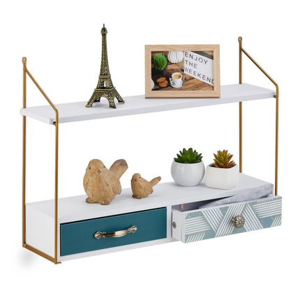 Wall shelf with 2 drawers