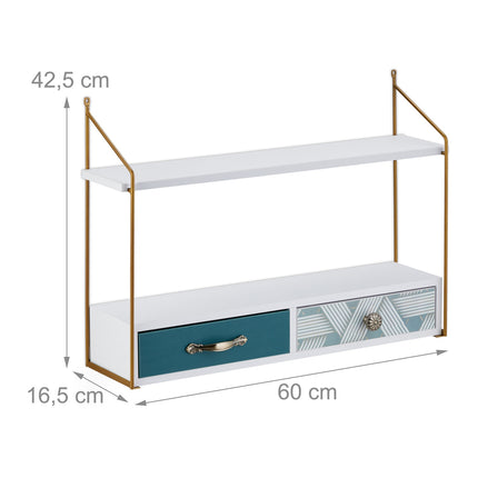 Wall shelf with 2 drawers
