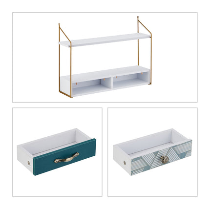 Wall shelf with 2 drawers