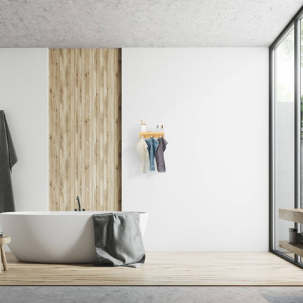 Wall shelf with 3 hooks