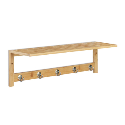 Wall shelf with 5 hooks