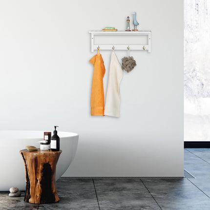Wall shelf with hanging hooks