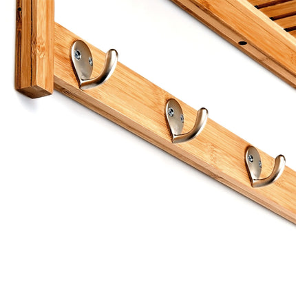 Wall shelf with hook strip