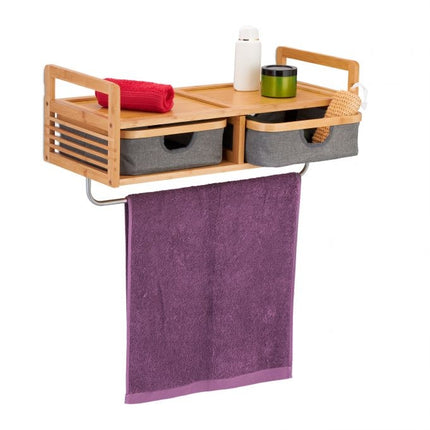 Wall shelf with towel holder