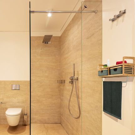 Wall shelf with towel holder