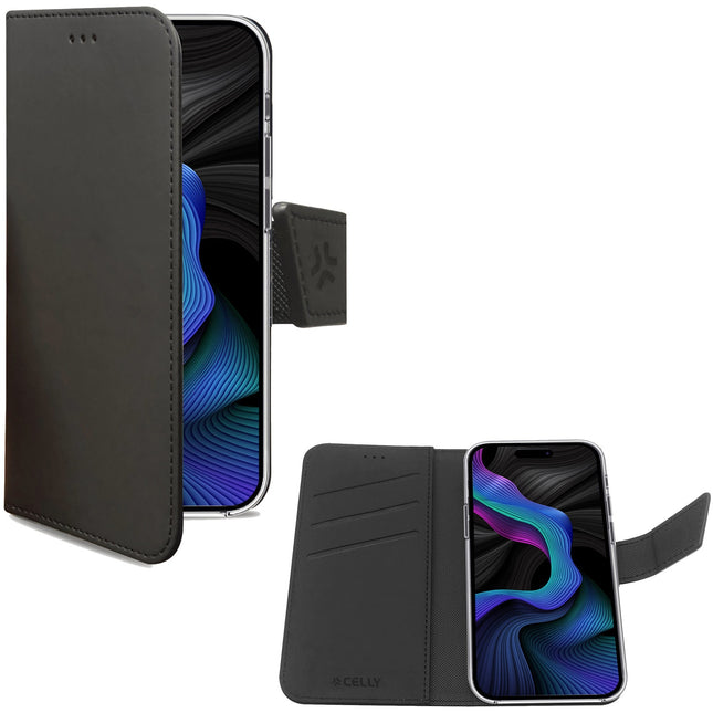 Wally Wallet Case iPhone 15 Schwarz
