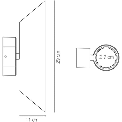 Wally Wandleuchte Up/Down 2 x 5W 2x350lm 3000K
