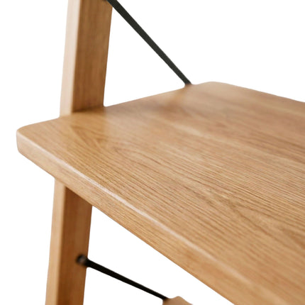 Walnut Ladder Shelf, 4-Tier Leaning Design, 180cm