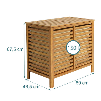 Wäschekorb aus Walnussholz, 150L, 2 Fächer