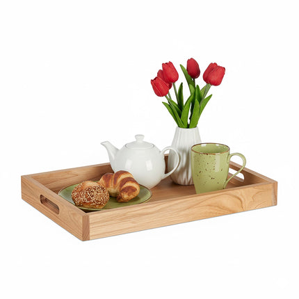 Serviertablett Nussbaum & MDF mit Griffen