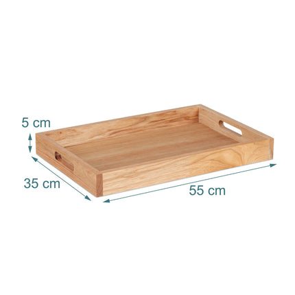 Serviertablett Nussbaum & MDF mit Griffen