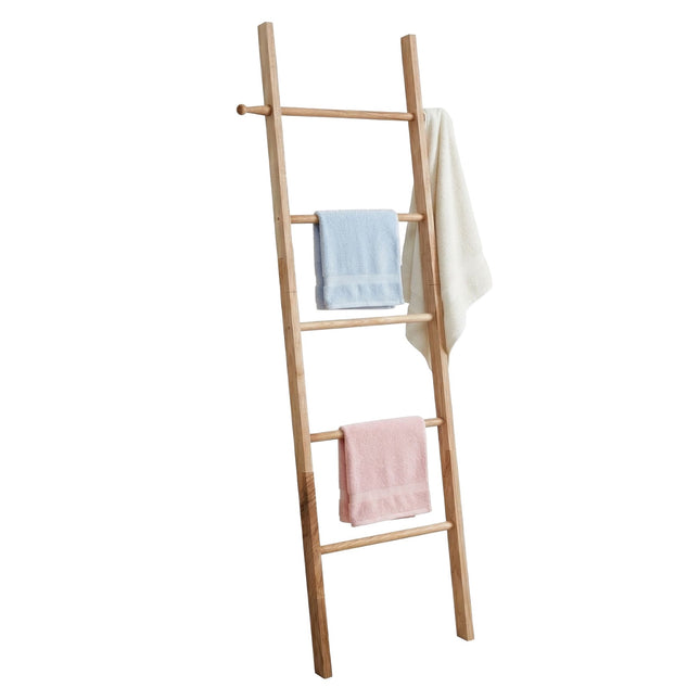 Handtuchleiter Walnuss, 5 Sprossen, Naturholz-Finish