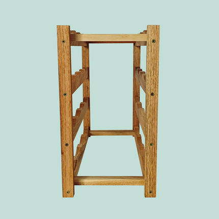 Walnut Wine Rack, Holds 16 Bottles, Compact Design