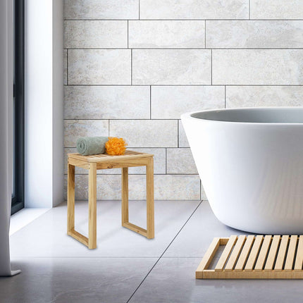 Walnut Wood Bathroom Stool – Versatile Home Use