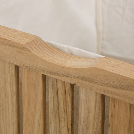 Wäschetruhe aus Nussbaumholz mit Sitzkissen