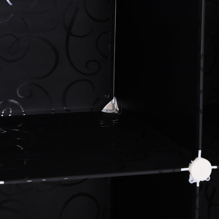 Modular black & white PP wardrobe with clothes rail