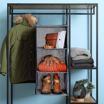 Kleiderschrank-Hängeorganizer, 3 Fächer, 2er-Set