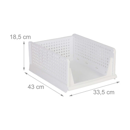 Kleiderschrank-Organizer-Set, 5 stapelbare weiße Boxen