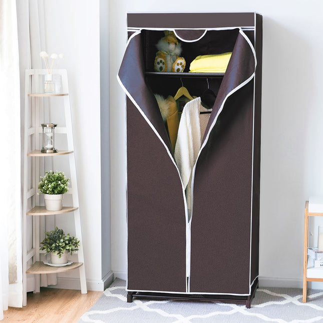 Kleiderschrank Textilschrank Garderobe Stoffschrank mit Kleiderstange 75x50x170cm