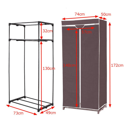 Kleiderschrank Textilschrank Garderobe Stoffschrank mit Kleiderstange 75x50x170cm