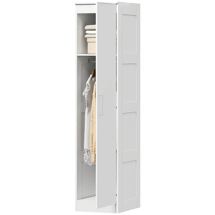 Kleiderschrank mit Kleiderstange, Einlegeboden, Soft-Close-Tür, Weiß, 40x52x180 cm