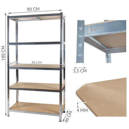 Lagerregal 180x90x40 Malatec 23768 