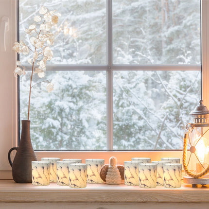 Warm light holder white set of 12