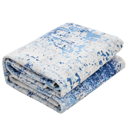 Washable Area Rug 5x7 Ft, Non-Slip, Blue Modern