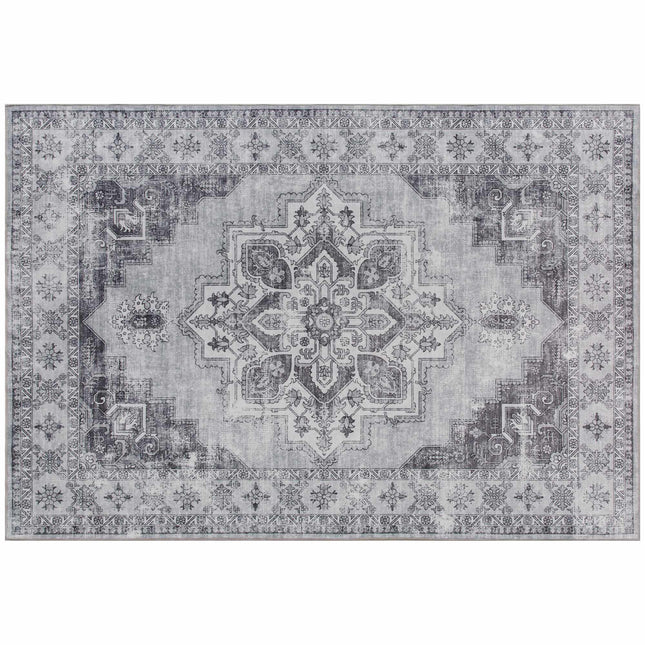 Pratelný protiskluzový flanelový koberec, 230x160cm, šedá