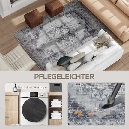 Waschbarer Anti-Rutsch-Flanellteppich, 230x160cm, Grau