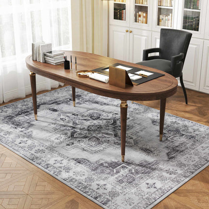 Waschbarer Anti-Rutsch-Flanellteppich, 230x160cm, Grau